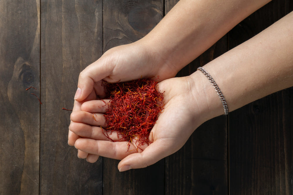 Hand-harvested saffron used for traditional wellness practices
