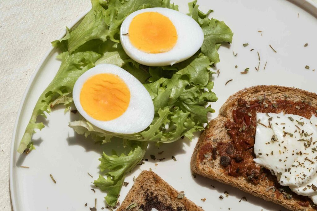 Boiled egg yolk and healthy meal as a natural source of vitamin D