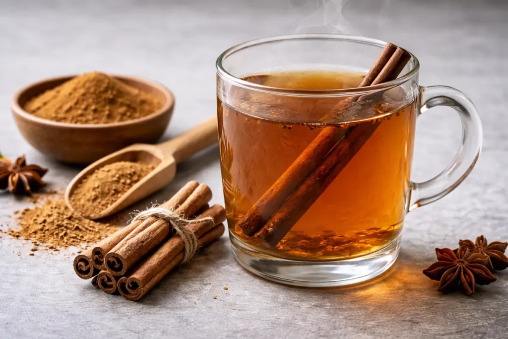Cinnamon tea Ayurvedic drink for belly fat loss and fat burning metabolism boost