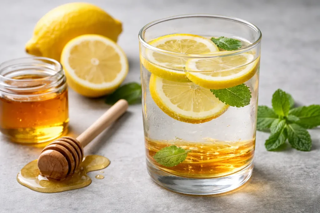 Lemon honey water drink for Ayurvedic drinks for belly fat loss and metabolism boost